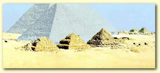 The Three Queen's Pyramids, from left to right: G 3c, G 3b and G 3a